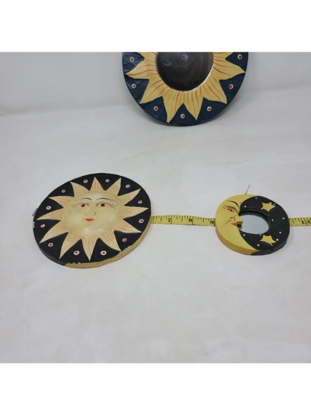Vintage 90s Celestial Moon Sun Stars Whimsy Mirror Medallion Decor Lot Of 3
